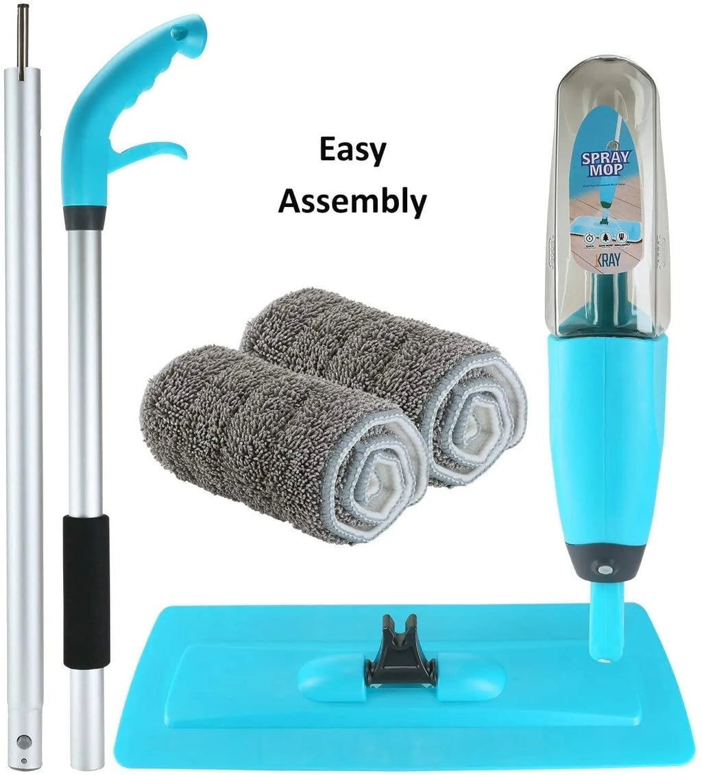 Premium Spray Mop Floor Cleaner with Refillable Water Tank & Washable Microfiber Pads – 360° Wet & Dry Microfiber Flat Mop for Hardwood, Tile, Laminate, Marble & Home Floor Cleaning