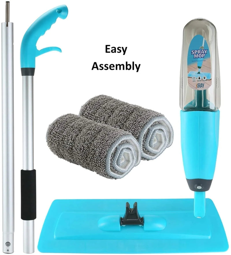 Premium Spray Mop Floor Cleaner with Refillable Water Tank & Washable Microfiber Pads – 360° Wet & Dry Microfiber Flat Mop for Hardwood, Tile, Laminate, Marble & Home Floor Cleaning