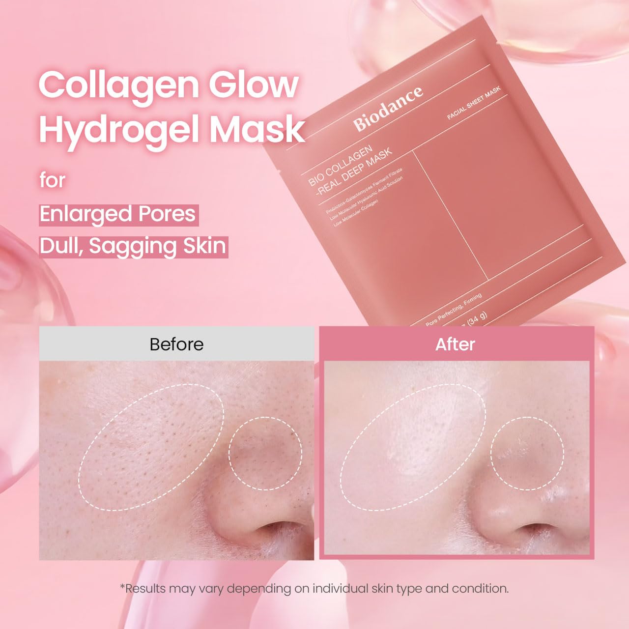 BIODANCE Bio-Collagen Real Deep Mask, Hydrating Overnight Hydrogel Face Mask, Pore Minimizing, Elasticity, Plumping, Travel Essentials & Self Care Gifts for Women, Korean Skin Care