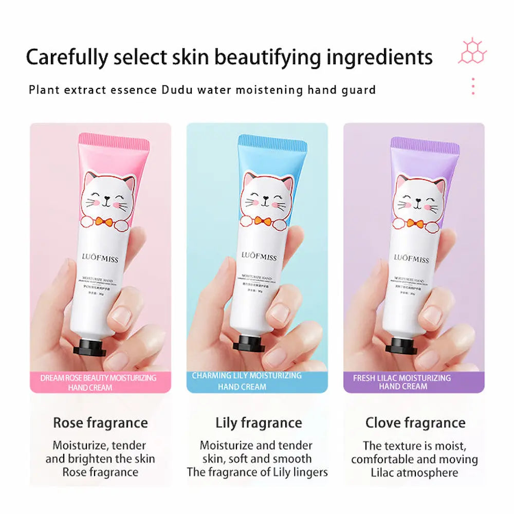 LUOFMISS Pack Of 5 Cat Hand Cream Set 30g
