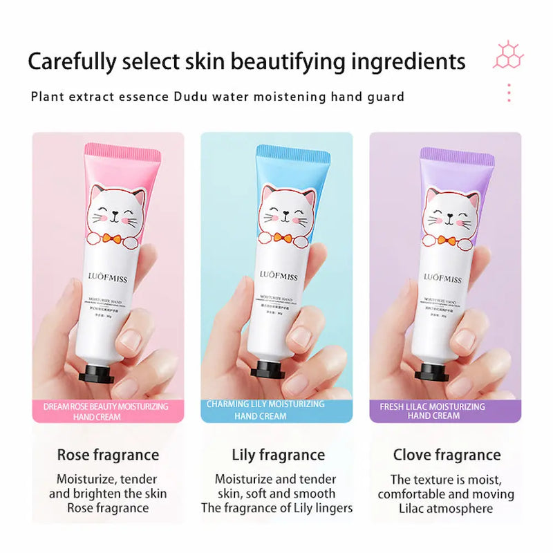 LUOFMISS Pack Of 5 Cat Hand Cream Set 30g
