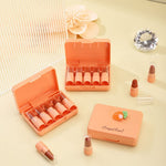 Dragon Ranee Carrot Mini Lipstick 5-Piece Set – Long-Lasting Waterproof Velvet Matte Nude Lipstick Collection for Women