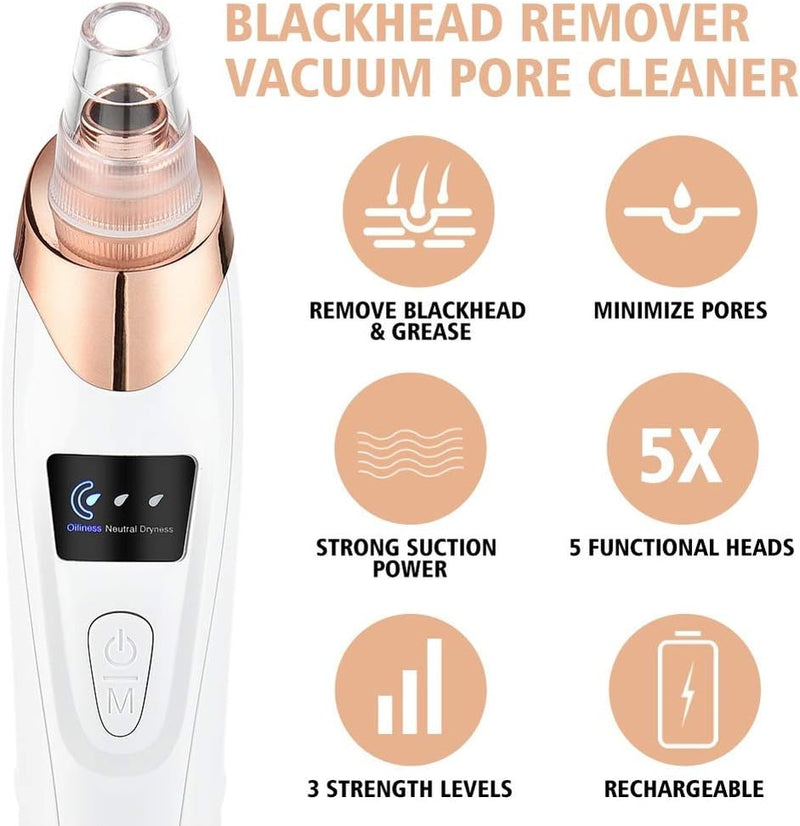5-in-1 Electric Blackhead Remover Vacuum with LCD Screen