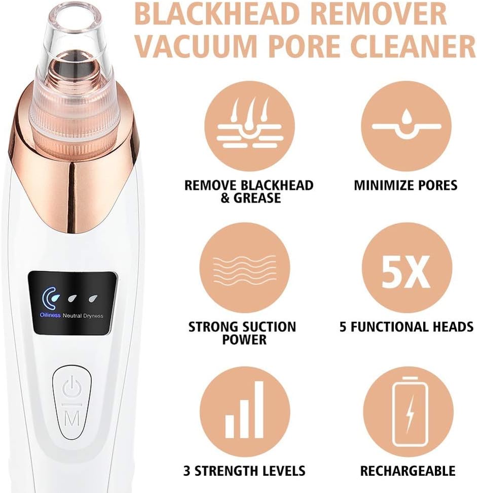 5-in-1 Electric Blackhead Remover Vacuum with LCD Screen