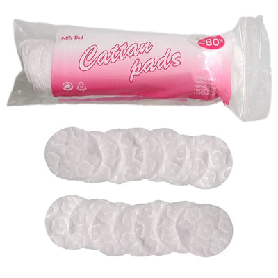 80 Pcs Cosmetic Make Up Facial Cotton Pads Use With Rose Water - Cleansing Pads