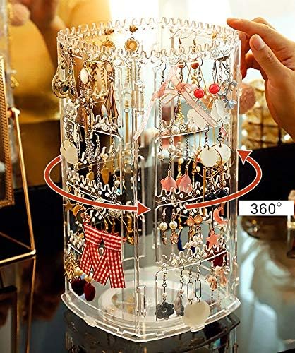 360° Rotating Acrylic Jewelry Organizer – 4-Tier Display Stand