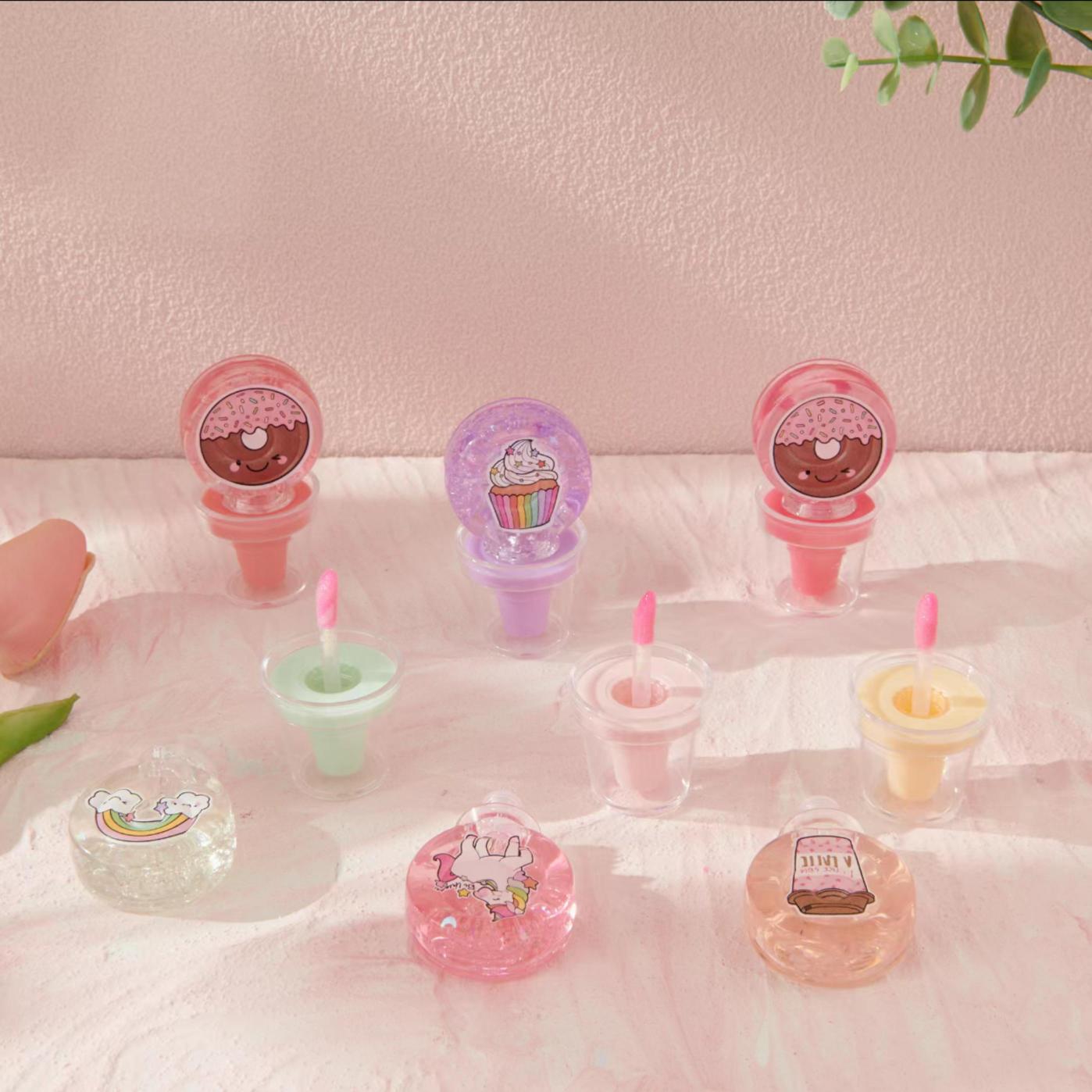HUDAMOJI Cartoon Fruity Lip Gloss Set for Kids – Cute Moisturizing Balm