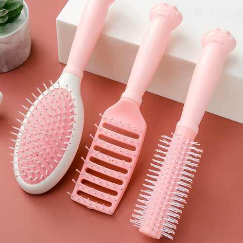 3-Piece Hair Brush Set for Women | Detangling Paddle, Round & Vented Hair Styling Brushes for Blow Dry, Scalp Massage & All Hair Types