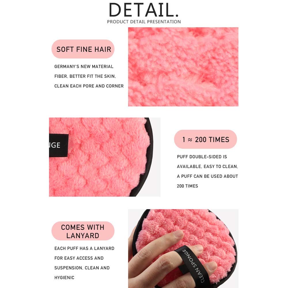 Reusable Microfiber Makeup Remover Pads Face Cleaning