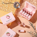 Dragon Ranee 5 Colors Peach Mini Lipstick Set – Long Lasting Waterproof Matte Velvet Nude Lipsticks for Women