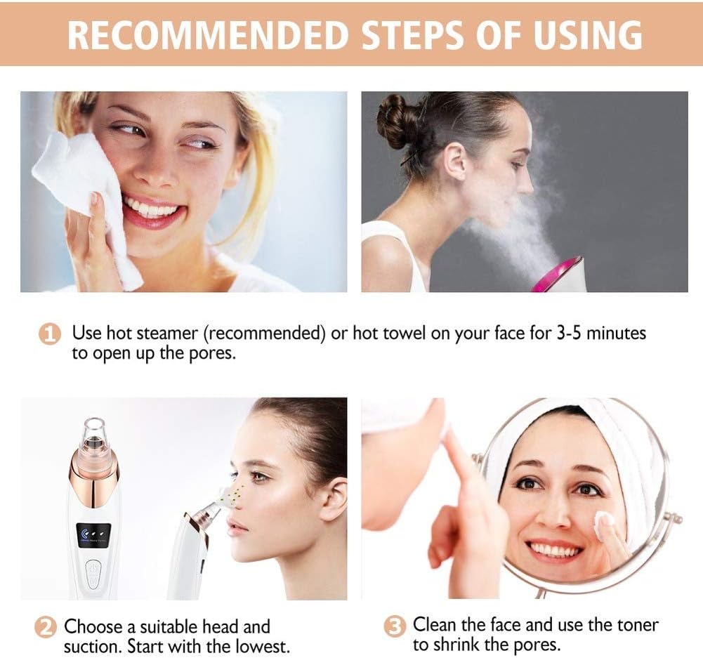 5-in-1 Electric Blackhead Remover Vacuum with LCD Screen