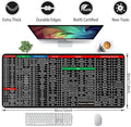 Keyboard Shortcut Extended Desk Mat – Large Gaming & Office Mouse Pad