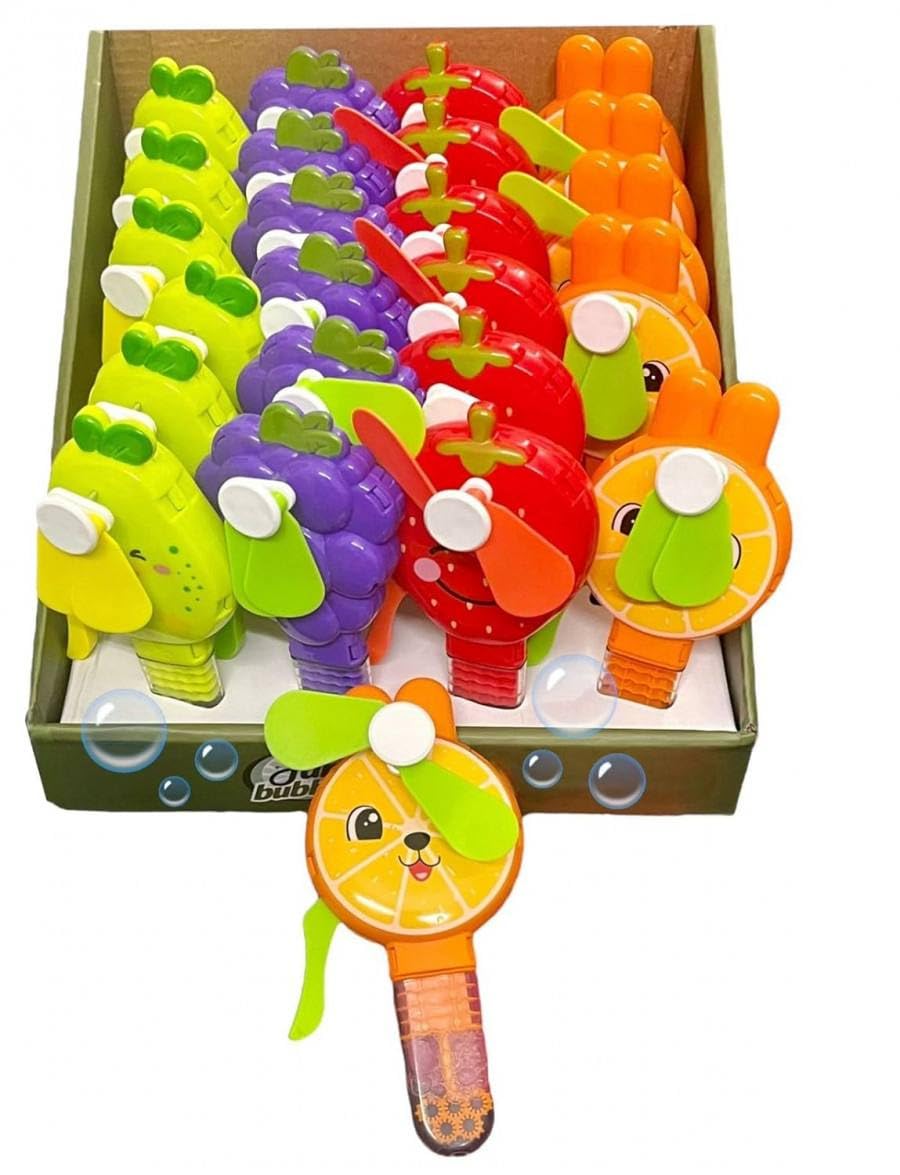 Fruit Shape Mini Hand Fan Toy for Kids – 2-in-1 Bubble Blower