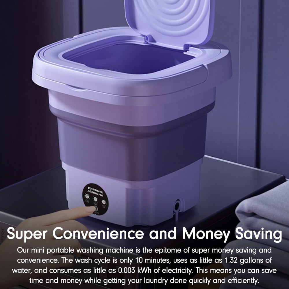 Portable Foldable Washing Machine Mini Laundry Washer with Spin Basket for Baby Clothes, Underwear, Socks, Travel, Camping, Dorm & Apartment Use
