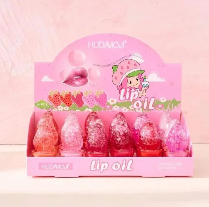 HUDAMOJI Strawberry Magic Lip Oil 6PCS Set | Hydrating Lip Gloss & Moisturizing Lip Care