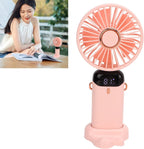 Portable Mini Fan USB Rechargeable – 5 Speed Foldable Handheld Cooling Fan with LED Display Screen, Neck Hanging Personal Fan & Built-In Phone Stand for Travel, Office, Camping, Outdoor & Home Use