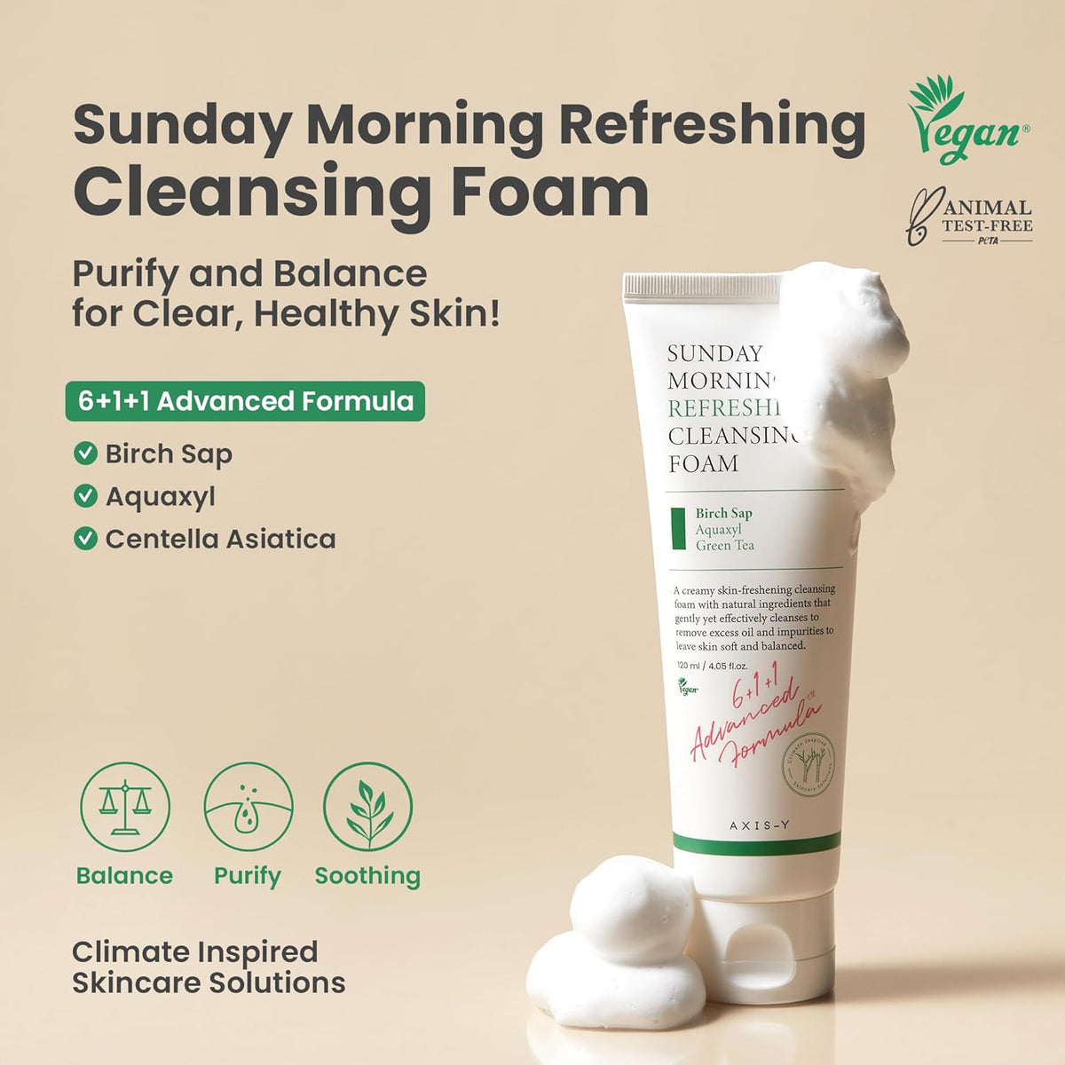 AXIS-Y Sunday Morning Refreshing Cleansing Foam Korean 120ml