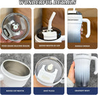 24oz Leakproof Insulated Stainless Steel Tumbler with Handle & Straw – Travel Coffee Mug for Hot & Cold Drinks