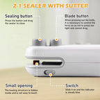 2-in-1 Mini Bag Sealer & Cutter – Rechargeable Heat Sealing Machine