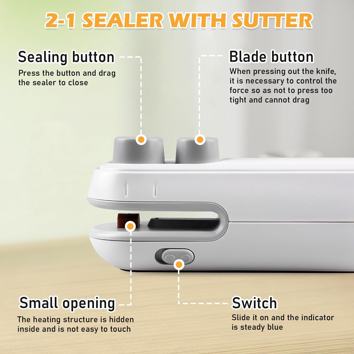 2-in-1 Mini Bag Sealer & Cutter – Rechargeable Heat Sealing Machine