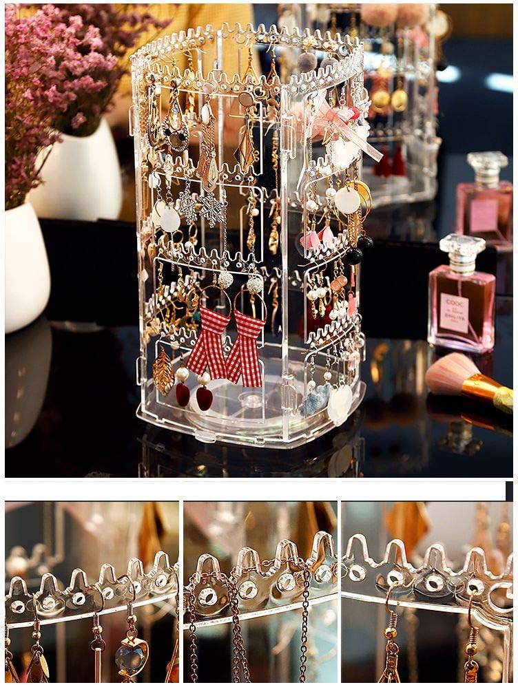 360° Rotating Acrylic Jewelry Organizer – 4-Tier Display Stand