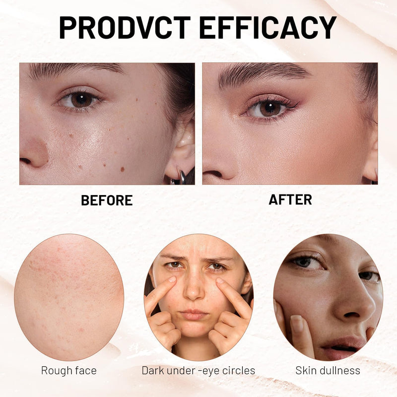 Kaka Show Waterproof Foundation Stick with Built-in Brush | Full Coverage Long-Lasting Cream Foundation Concealer | Korean Makeup | Made in Korea