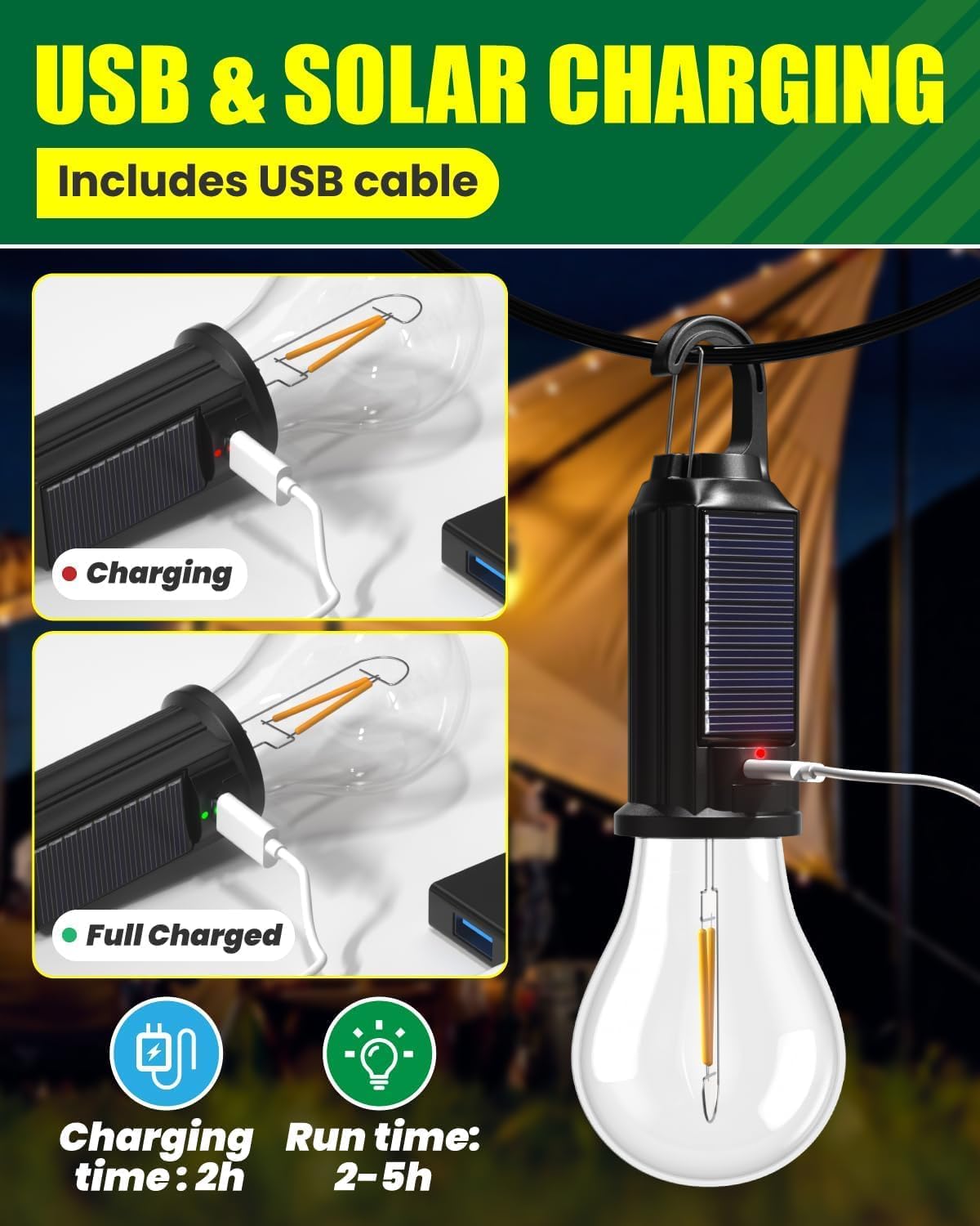 Portable LED Camping Lantern – Waterproof Rechargeable Light