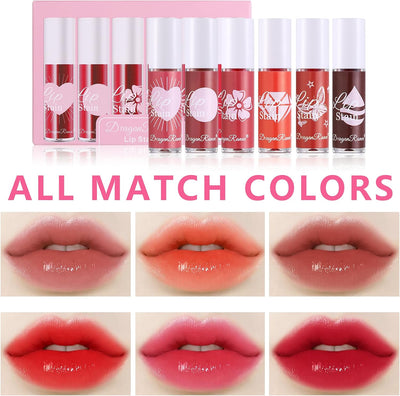 Dragon Ranee 6PCS Watery Lip Tint Stain Set | Long-Lasting Waterproof Lip Tint