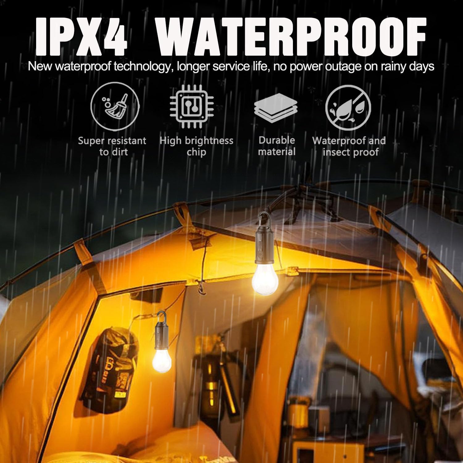 Portable LED Camping Lantern – Waterproof Rechargeable Light