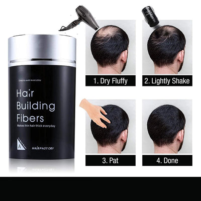 DeXe Hair Building Fibers Black 22g – Instant Hair Thickening Fiber Powder for Men & Women | Natural Hair Loss Concealer for Thinning Hair | Long-Lasting Full Coverage
