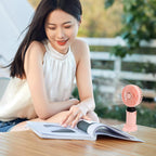 Portable Mini Fan USB Rechargeable – 5 Speed Foldable Handheld Cooling Fan with LED Display Screen, Neck Hanging Personal Fan & Built-In Phone Stand for Travel, Office, Camping, Outdoor & Home Use