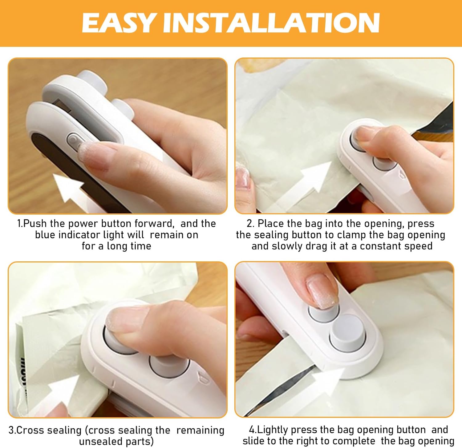 2-in-1 Mini Bag Sealer & Cutter – Rechargeable Heat Sealing Machine