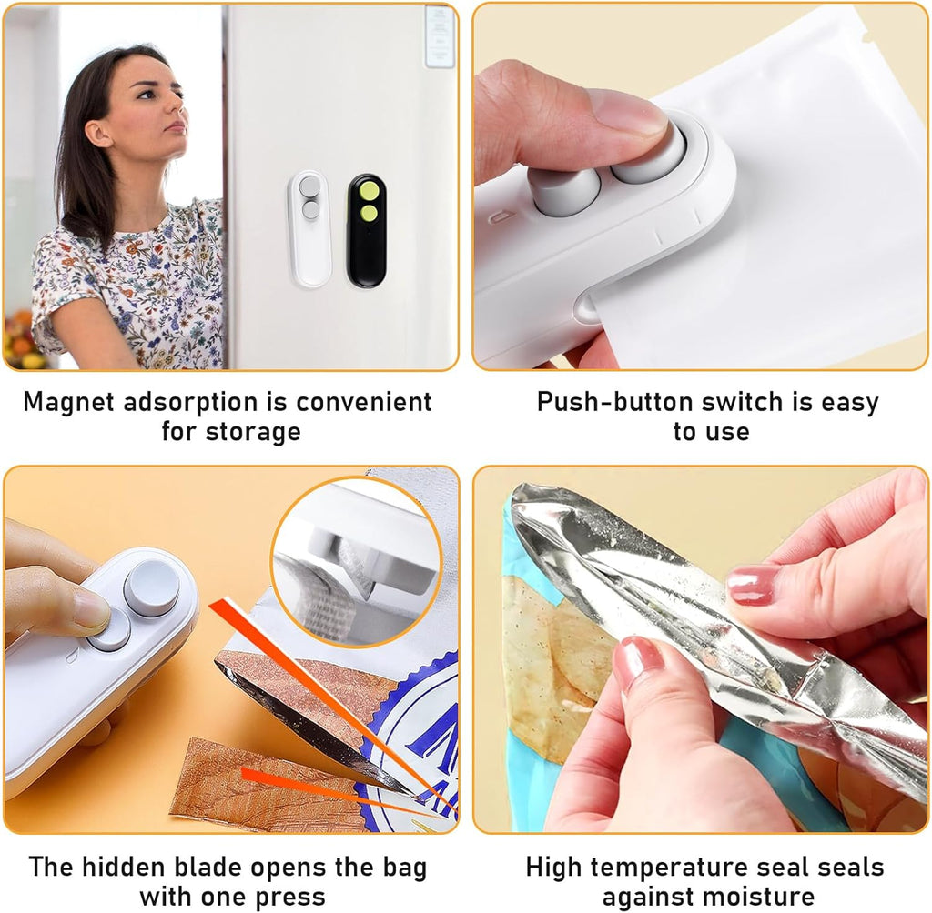 2-in-1 Mini Bag Sealer & Cutter – Rechargeable Heat Sealing Machine