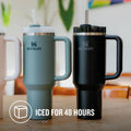 Premium 40oz Stainless Steel Vacuum Insulated Tumbler with Handle & Straw – Leakproof Double Wall Travel Mug for Coffee, Water & Hot or Cold Drinks