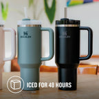 Premium 40oz Stainless Steel Vacuum Insulated Tumbler with Handle & Straw – Leakproof Double Wall Travel Mug for Coffee, Water & Hot or Cold Drinks