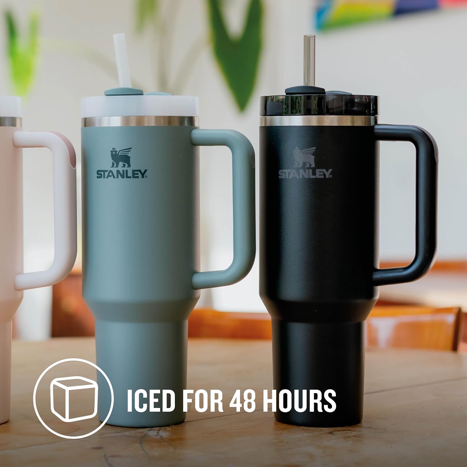 Premium 40oz Stainless Steel Vacuum Insulated Tumbler with Handle & Straw – Leakproof Double Wall Travel Mug for Coffee, Water & Hot or Cold Drinks