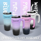 24oz Leakproof Insulated Stainless Steel Tumbler with Handle & Straw – Travel Coffee Mug for Hot & Cold Drinks