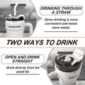 24oz Leakproof Insulated Stainless Steel Tumbler with Handle & Straw – Travel Coffee Mug for Hot & Cold Drinks