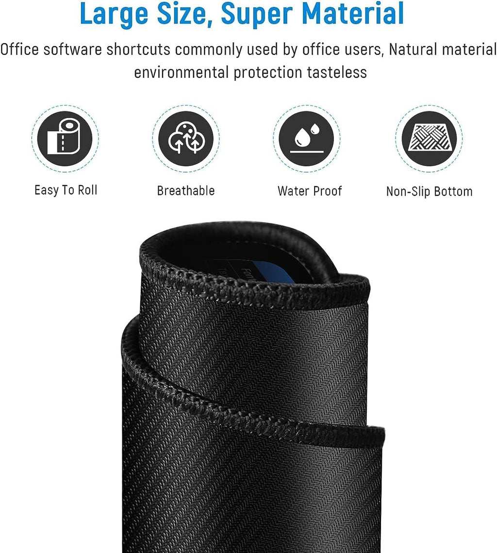 Keyboard Shortcut Extended Desk Mat – Large Gaming & Office Mouse Pad
