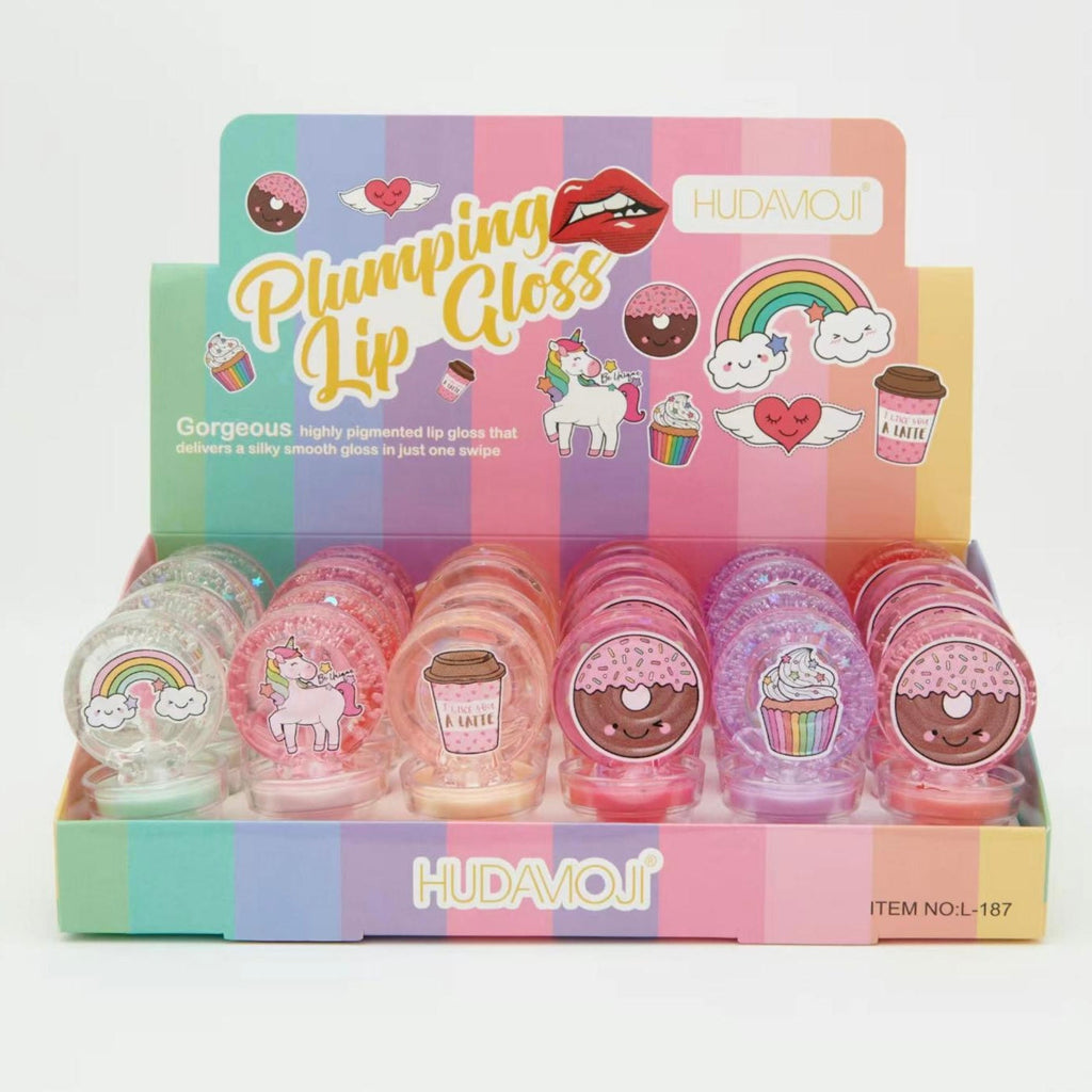 HUDAMOJI Cartoon Fruity Lip Gloss Set for Kids – Cute Moisturizing Balm