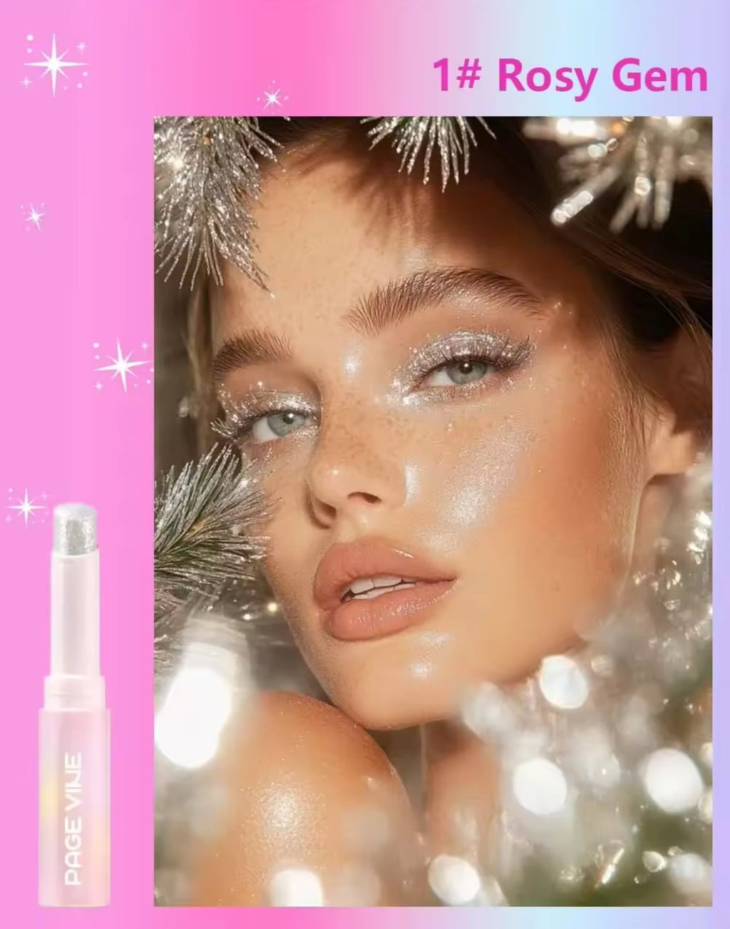 Viral HUDAMOJI- glitter jelly eyeshadow stick -6 Colours