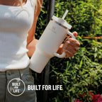 Premium 40oz Stainless Steel Vacuum Insulated Tumbler with Handle & Straw – Leakproof Double Wall Travel Mug for Coffee, Water & Hot or Cold Drinks