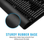 Keyboard Shortcut Extended Desk Mat – Large Gaming & Office Mouse Pad
