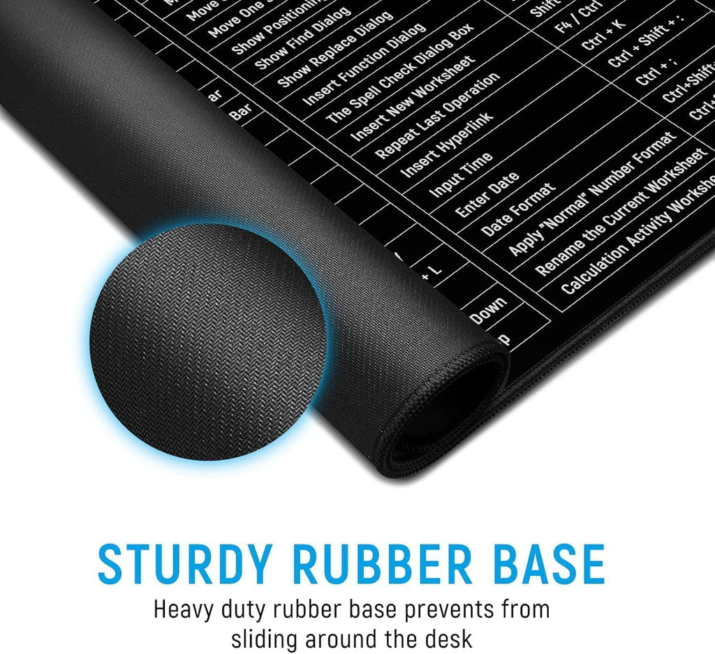 Keyboard Shortcut Extended Desk Mat – Large Gaming & Office Mouse Pad