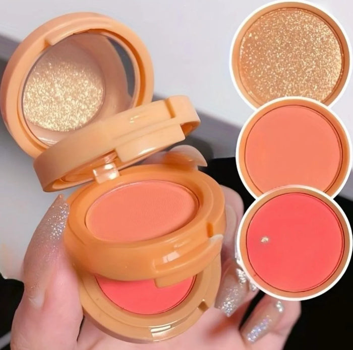 Hudamoji 3 in 1 Highlighter And Blusher