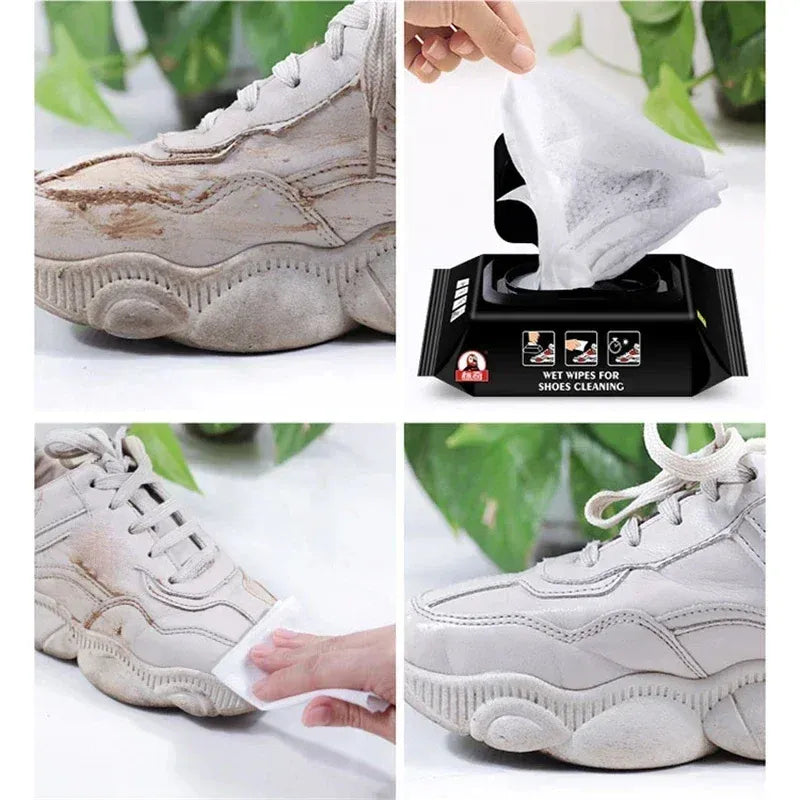 Shoe Cleaning Wipes for White Sneakers & Leather Shoes – Instant Disposable Wet Wipes for Dirt, Stain & Scuff Removal Shoe Care Cleaning Kit