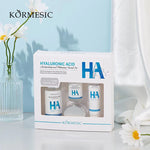 KORMESIC Hyaluronic Acid Moisturizing Facial Skincare Set – Hydrating Face Cleanser, Toner, Face Serum & Night Cream Complete Skin Care Kit for All Skin Types
