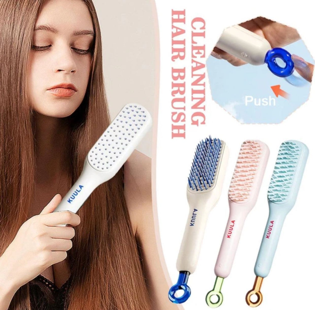 Self-Cleaning Anti-Static Hair Brush with Scalable Rotating Lifting and Massage Comb