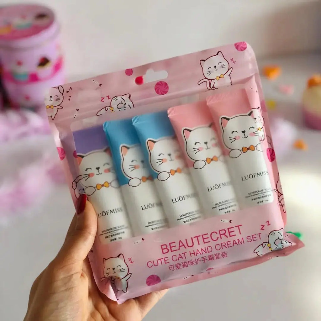 LUOFMISS Pack Of 5 Cat Hand Cream Set 30g