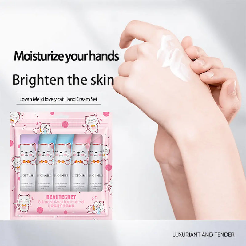 LUOFMISS Pack Of 5 Cat Hand Cream Set 30g